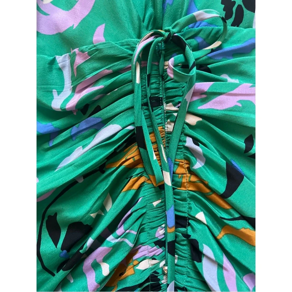 VERONICA BEARD Green printed dress, Size: 2 - Picture 6 of 10